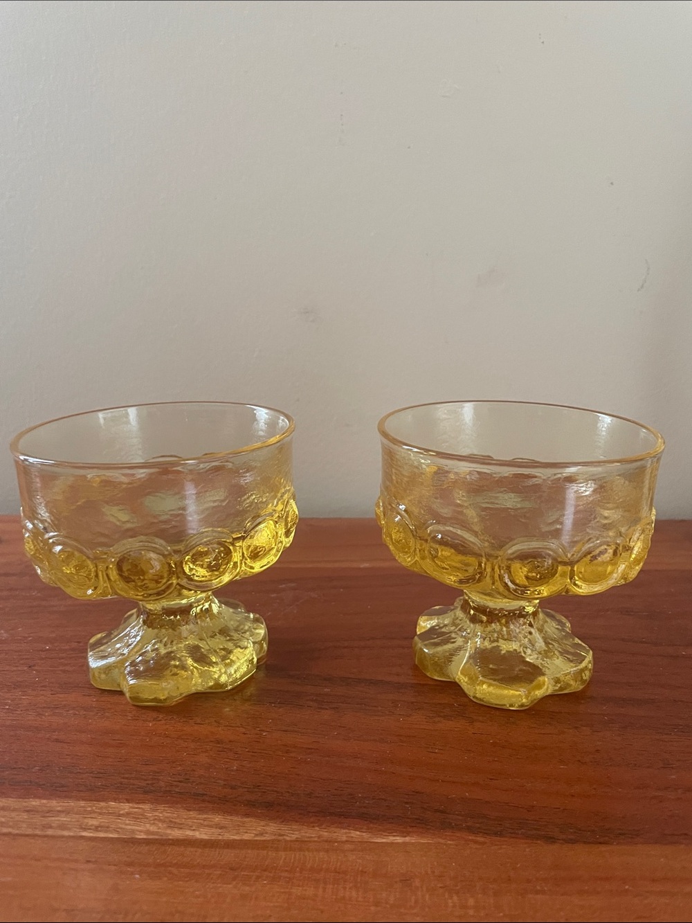 Vintage Franciscan tiffin Madeira Corsnsilk yellow compote goblet sherbet glass